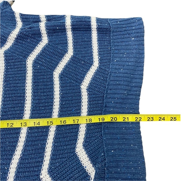By Artisan Striped Navy Blue white Sweater Size XS - Picture 7 of 8